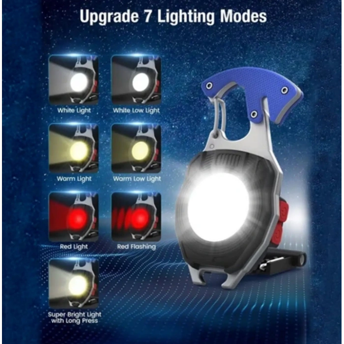 POWERDEX 10w Şarjlı Cob Ledli TYPE-C Şarjlı Çakmaklı Anahtarlık Kamp Feneri