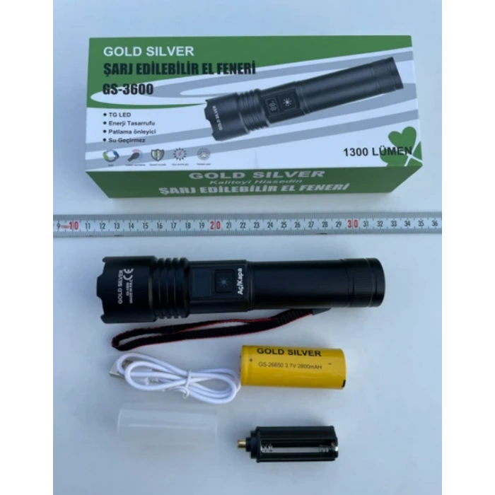 GOLD SILVER 10W Profesyonel Şarjlı Ledli Elfeneri