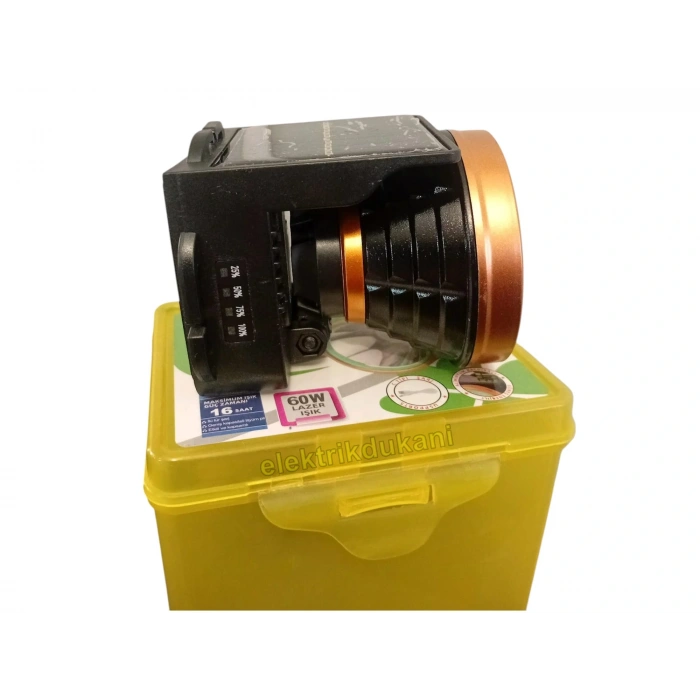 GOLD SILVER Solar Panelli Güneş Enerjili 60 Watt TYP-C Şarjlı Kafa Lambası IP20