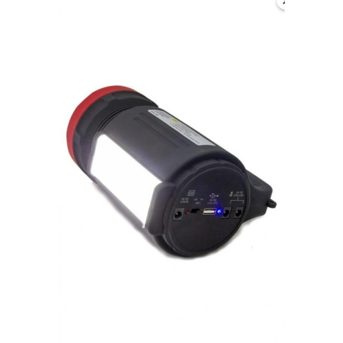 GOLD SILVER Solar Şarjlı 6V 3.5Ah Ledli El Feneri Lamba Seti Güneş Enerji Panelli 2 Ampullü USB Şarj Kablo