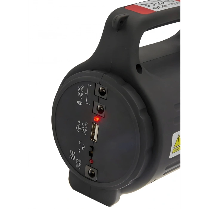 GOLD SILVER Solar Şarjlı 6V 3.5Ah Ledli El Feneri Lamba Seti Güneş Enerji Panelli 2 Ampullü USB Şarj Kablo