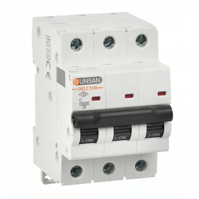 GÜNSAN Valta 3x40A 10kA C Tip 3P Üç Fazlı Trifaze Otomat Sanayi Tip Sigorta