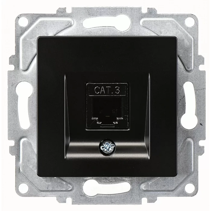 GÜNSAN EQONA SİYAH NÜMERİS TELEFON CAT3 PRİZ DÜĞME MEKANİZMA