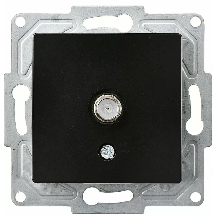 GÜNSAN EQONA SİYAH TEKLİ UYDU F KONNEKTÖR PRİZ DÜĞME MEKANİZMA