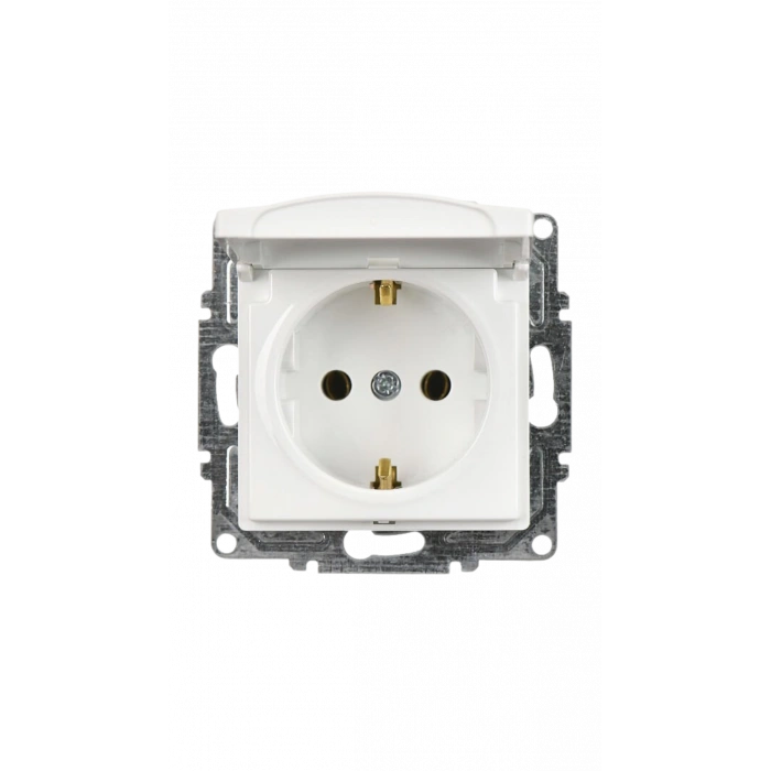 GÜNSAN VİSAGE BEYAZ KAPAKLI TOPRAKLI PRİZ