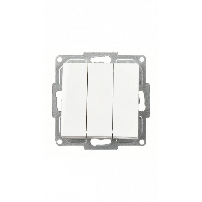 GÜNSAN Visage BEYAZ Üçlü Anahtar Sıva Altı (Çerçevesiz)