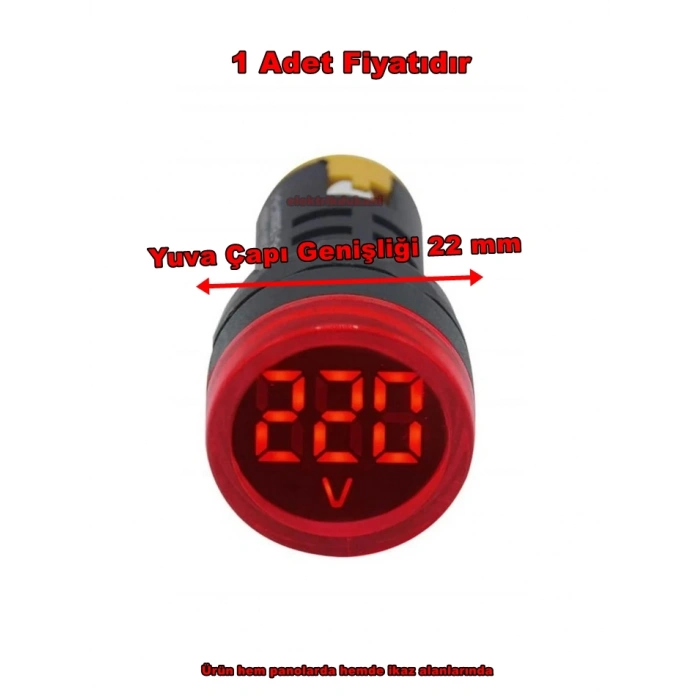 GWEST 24v-550v Voltmetreli KIRMIZI Sinyal Lambası 220v Göstergeli 22mm