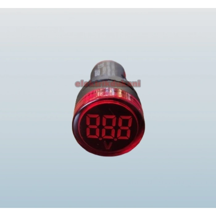 GWEST 24v-550v Voltmetreli KIRMIZI Sinyal Lambası 220v Göstergeli 22mm