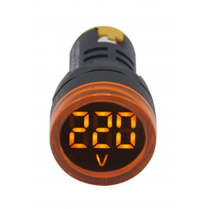 GWEST 24v-550v Voltmetreli SARI Sinyal Lambası 220v Göstergeli 22mm