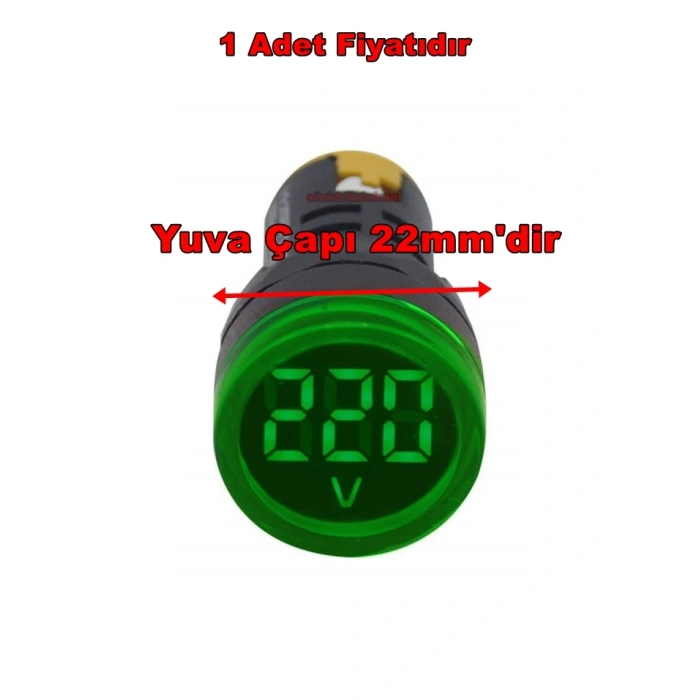 GWEST 24v-550v Voltmetreli YEŞİL Sinyal Lambası 220v Göstergeli 22mm