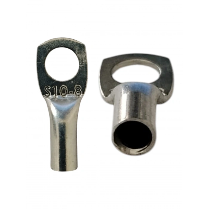GWEST SKP-10 10mm M8 10luk Sıkmalı Kablo Pabucu Bakır Kalay Kaplı (10mm Papuç)