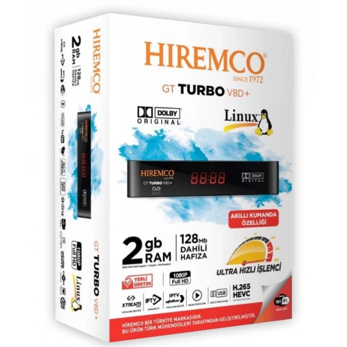HİREMCO Dijital Ekran Linux Tabanlı Turbo V8D+ Wifi IP TV RJ45 Giriş
