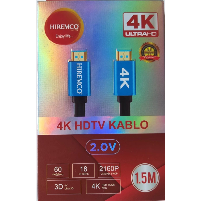 HIREMCO HDMI Kablo 1.5mt 4K 2.0V Ultra HD (Kaliteli Playstation HDM Kablo)