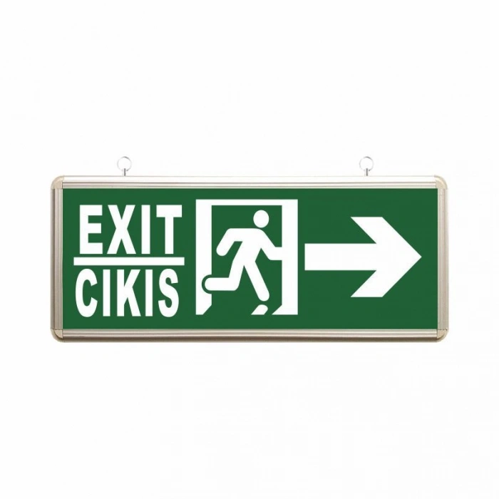 HLİTE Exıt Çıkış Sağa - Sola Ok İşaretli Şarjlı Yönlendirme Armatürü Levhası 3w 220v IP20