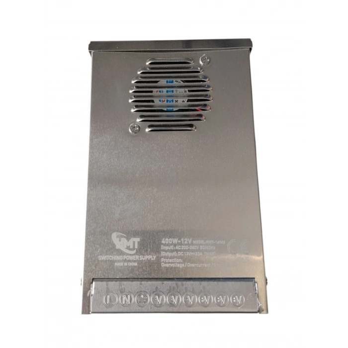 HMT 12v Dc  33.3A 400w Yağmur Korumalı Epoksi li Fanlı Led Trafosu 12 Volt 33.3 Amper IP43 (Tam Değer Güç Şerit Led Tabela ve Kamera vs)