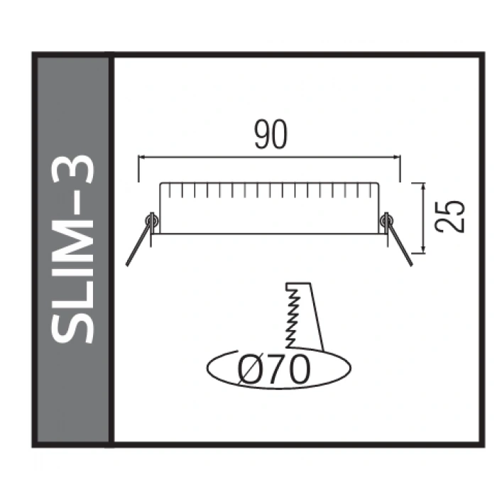 HOROZ Slim-3 3w BEYAZ Yuvarlak Led Panel Spot Beyaz Kasa 6400k Sıva Altı S.A. 220v IP20