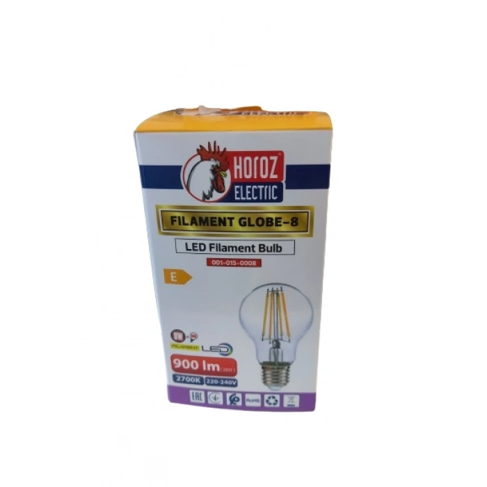 HOROZ 8W RUSTİK LED AMPUL E-27 2700K GÜNIŞIĞI