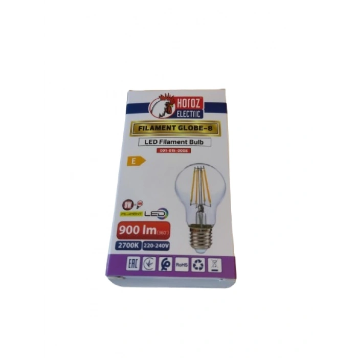 HOROZ 8W RUSTİK LED AMPUL E-27 2700K GÜNIŞIĞI