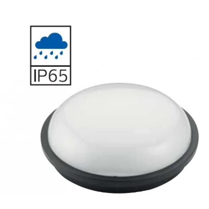 HOROZ Artos SİYAH 20w Yuvarlak Glop Led Armatür 4200k IP65 Günışığı