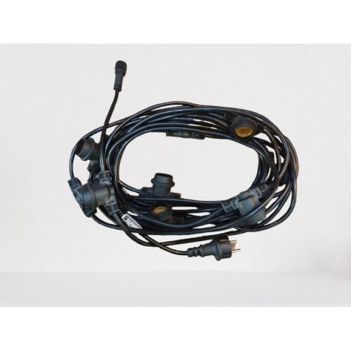 HOROZ CARNAVAL-F10 10mt 2x0.95 Kablolu 10 Adet E-27 Duylu Dış Mekan Sarmaşık 10lu 10 Metrelik Fişli Eklenebilir Set