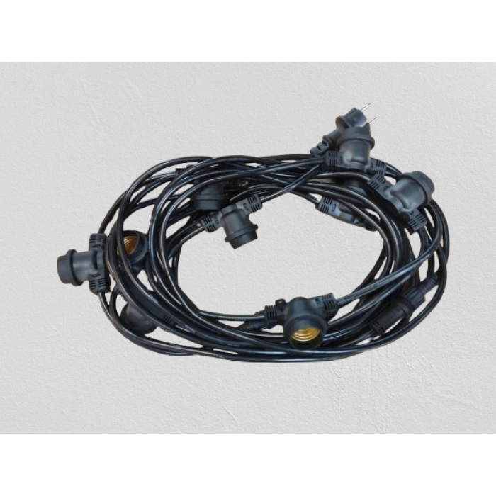 HOROZ CARNAVAL-F10 10mt 2x0.95 Kablolu 10 Adet E-27 Duylu Dış Mekan Sarmaşık 10lu 10 Metrelik Fişli Eklenebilir Set