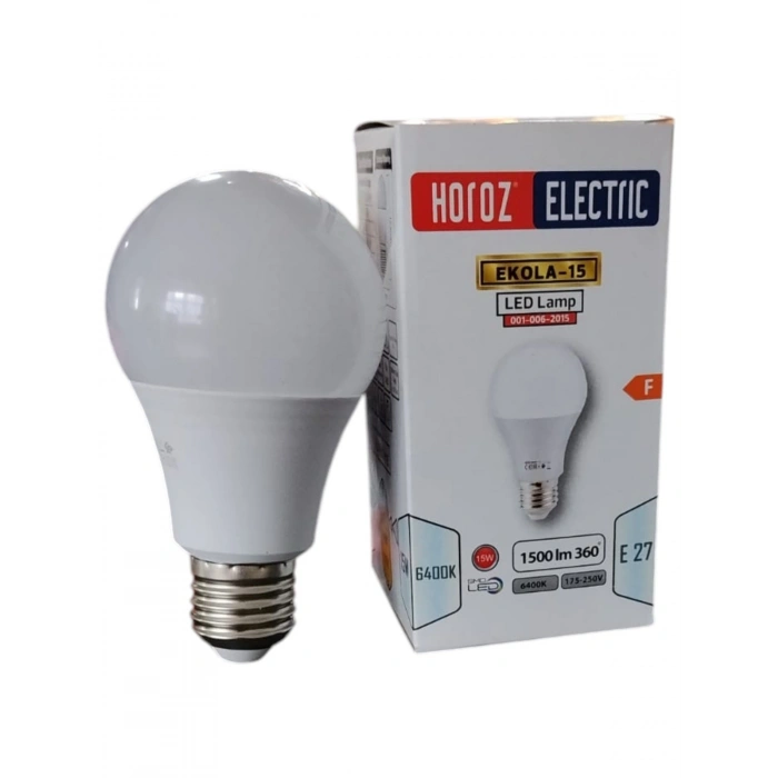HOROZ Ekola-15 E-27 15w Led Ampul BEYAZ Işık 6400k 1500lm 220 Volt (15w Tüketim 100w Değerinde ışık)