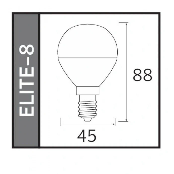 HOROZ ELITE-8 İnce Duy E-14 8w Top Led Ampul BEYAZ 6400k 220v 8 Watt 800lm
