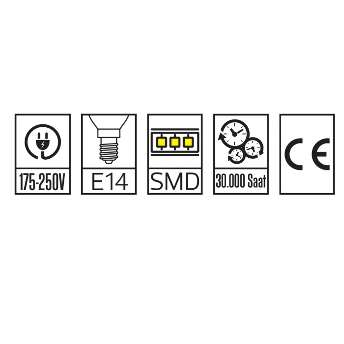 HOROZ ELITE-8 İnce Duy E-14 8w Top Led Ampul BEYAZ 6400k 220v 8 Watt 800lm