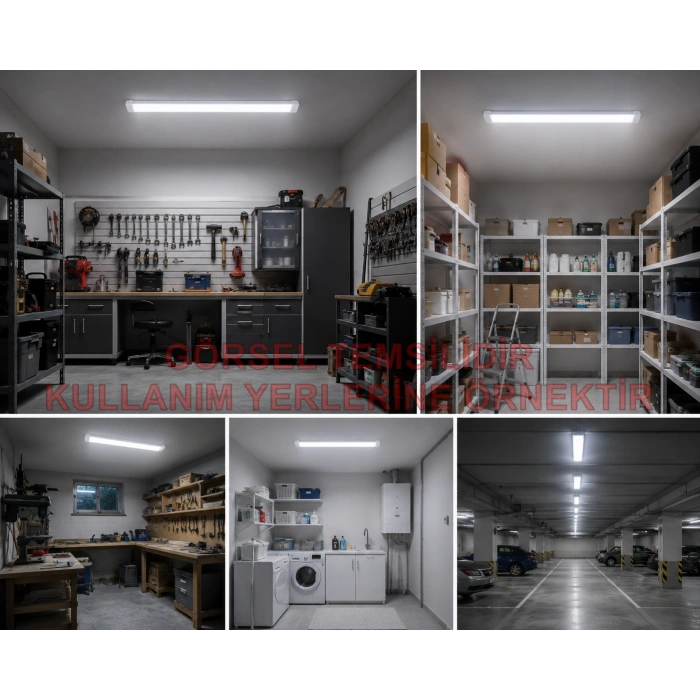 HOROZ Gama-100 BEYAZ 120cm 100w Prizma Led Bant Armatür 7000k Beyaz Işık IP20