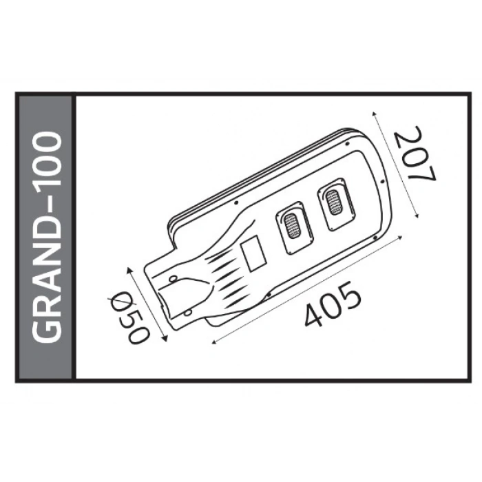 HOROZ Grand 100W Solar Ledli Sokak Lambası 6400K BEYAZ