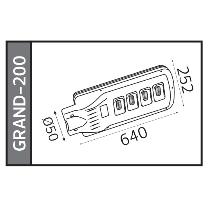 HOROZ Grand-200 200W Solar Ledli Sokak Lambası 6400K BEYAZ IP65