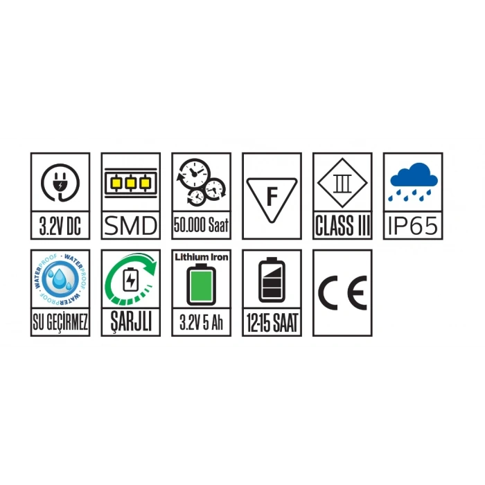 HOROZ Grand-300 300W Solar Ledli Sokak Lambası 6400K BEYAZ IP65