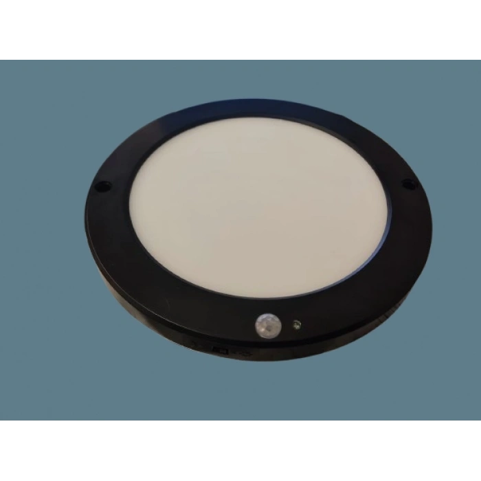 HOROZ Martha 18w Yuvarlak Hareket Sensörlü Fotoselli Led Spot SİYAH 6400K Beyaz Sıva Üstü ve Sıva Altı  Kullanım