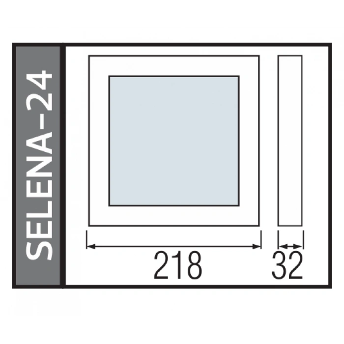 HOROZ Selena 24W Kare Led Armatür Plastik SİYAH 7000k IP20 218x218mm