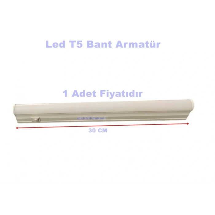 HOROZ Sigma 30cm 4W T5 Led Bant Armatür Anahtarlı 6400K BEYAZ