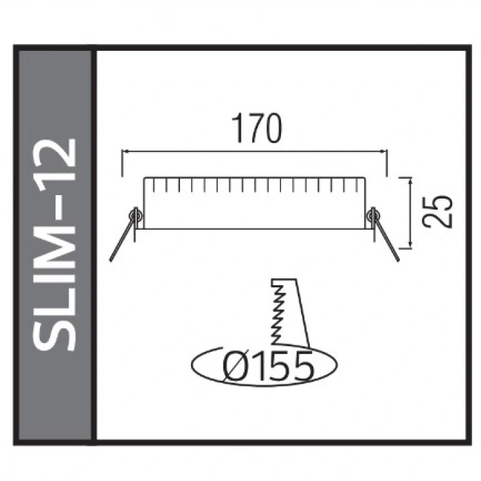HOROZ Slim-12 12w BEYAZ Yuvarlak Led Panel Spot Beyaz Kasa 6400k Sıva Altı S.A. 220v IP20