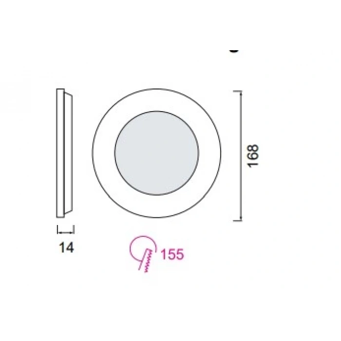 HOROZ Slim-12 12w BEYAZ Yuvarlak Led Panel Spot Beyaz Kasa 6400k Sıva Altı S.A. 220v IP20
