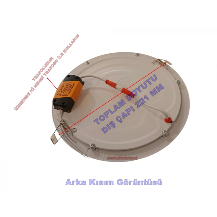 HOROZ Slim-18 18w BEYAZ Yuvarlak Led Panel Spot Beyaz Kasa 6400k Sıva Altı S.A. 220v IP20