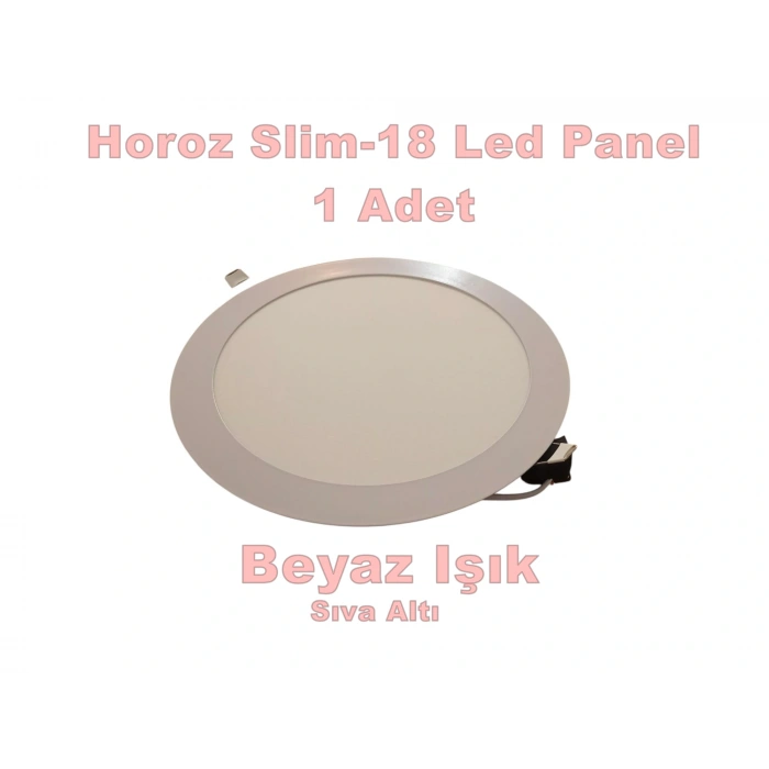 HOROZ Slim-18 18w BEYAZ Yuvarlak Led Panel Spot Beyaz Kasa 6400k Sıva Altı S.A. 220v IP20