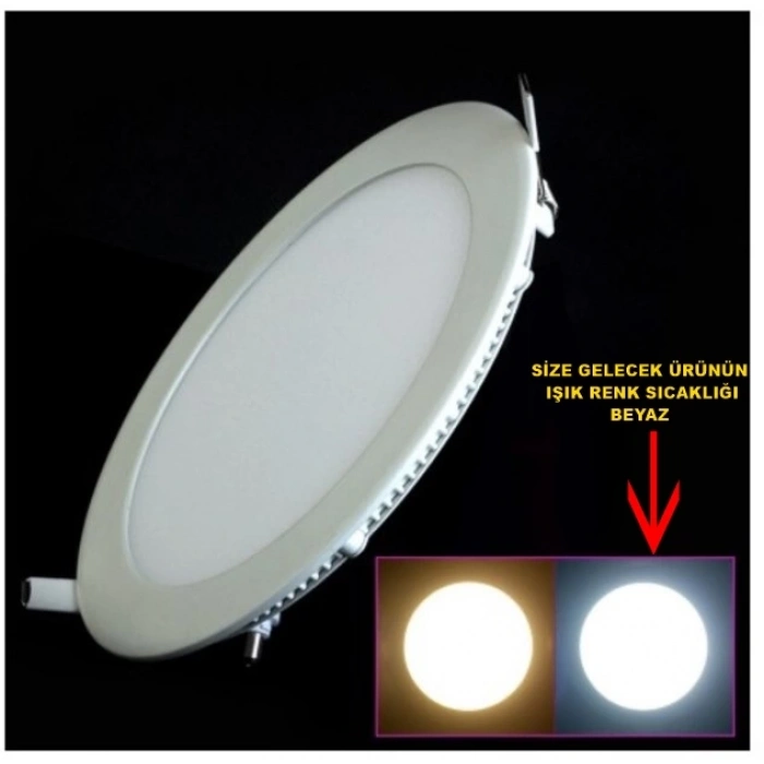 HOROZ Slim-9 9w BEYAZ Yuvarlak Led Panel Spot Beyaz Kasa 6400k Sıva Altı S.A. 220v IP20