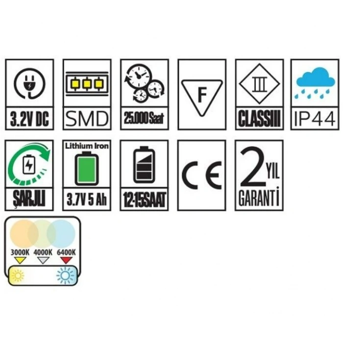 HOROZ Turbo 200W Taşınabilir Solar Şarjlı Led Prejektör 3000K-4000K-6400K Fonksiyonlu