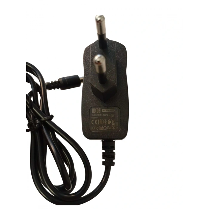 HOROZ VITA-10 12v 1A Fişli Adaptör Plastik Kasa 10w IP20 5.5x2.5mm Jaklı (12 Volt 1 Amper)
