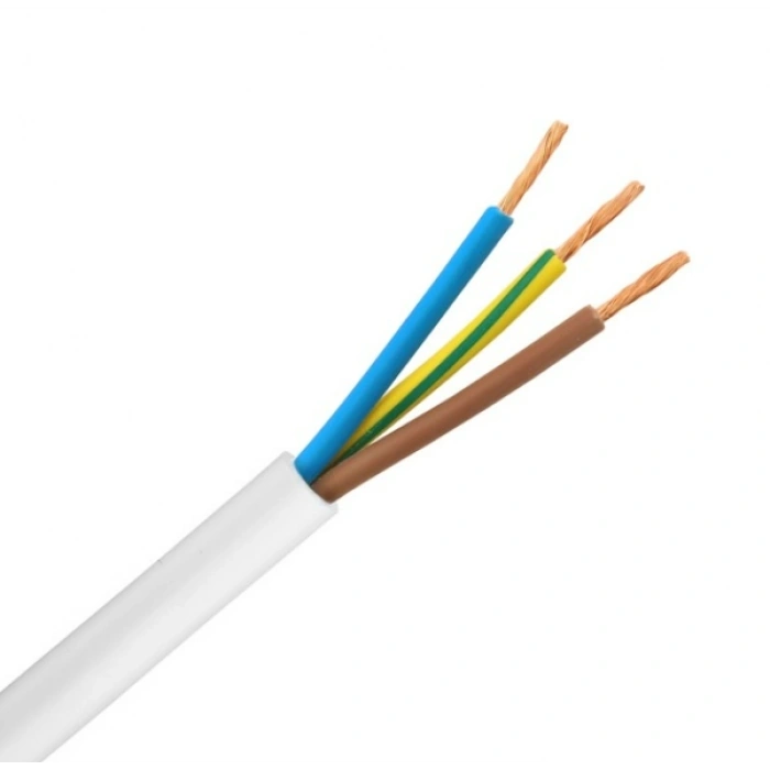 HÜNKA 3x0.75mm TTR Elektrik Kablosu BEYAZ (Çok Telli Esnek Kablo)