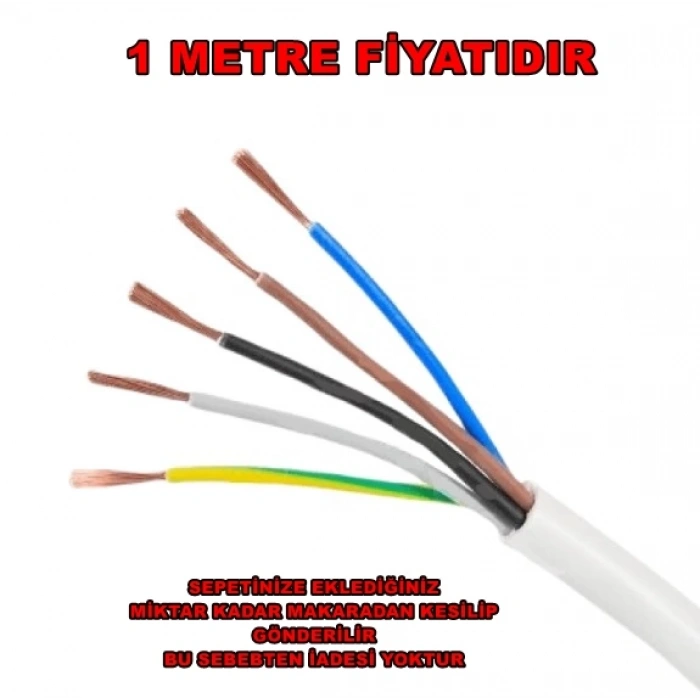 HÜNKA 5X2,5mm TTR Elektrik Kablosu BEYAZ