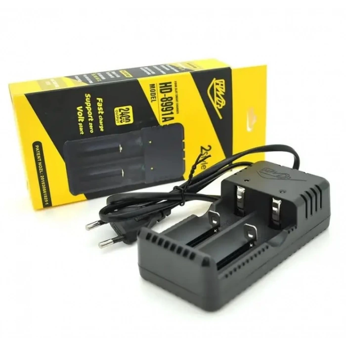 İkili 2li 26650-18650-16340 3.7V Li-On Pil Şarj Aleti Kablolu 220v Fişli Kablolu