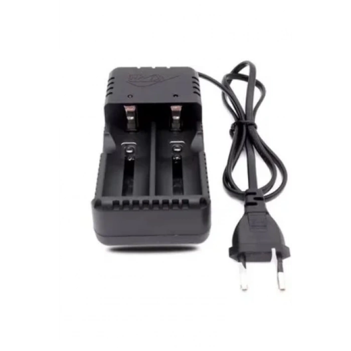 İkili 2li 26650-18650-16340 3.7V Li-On Pil Şarj Aleti Kablolu 220v Fişli Kablolu