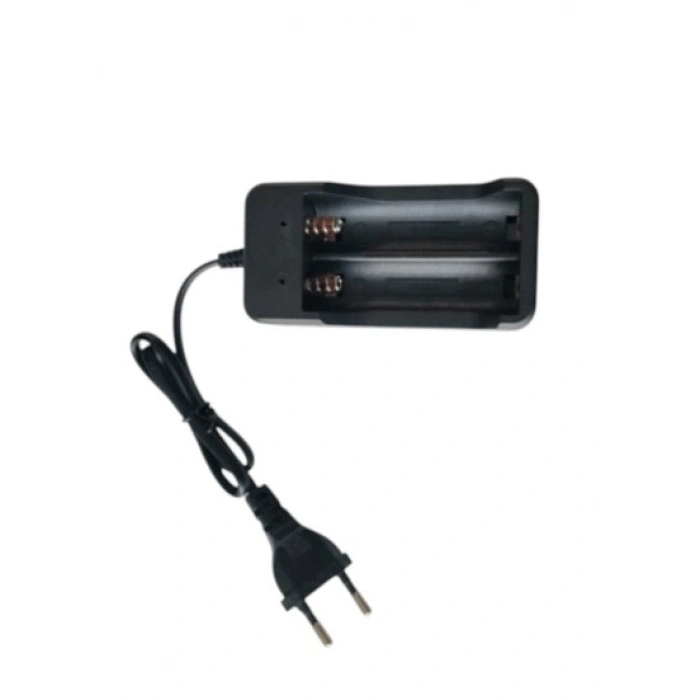 İkili 2li 2x18650 3.7V Li-On Pil Şarj Aleti Kablolu 220v Fişli Kablolu
