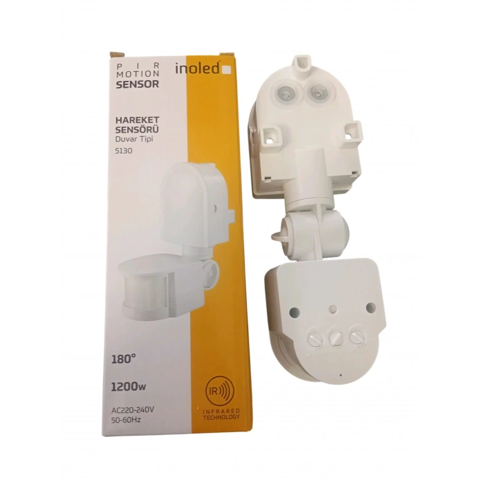 İNOLED Sıva Üstü Hareket Sensörü 180 Derece Görüş Açılı 1200W 12 Mt Algılama Mesafesi