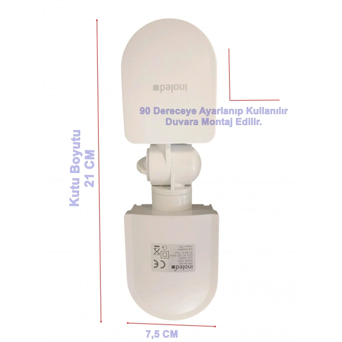 İNOLED Sıva Üstü Hareket Sensörü 180 Derece Görüş Açılı 1200W 12 Mt Algılama Mesafesi