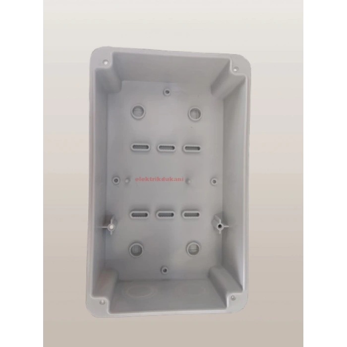 IŞILDAR 110x180x70 Termoplastik 10 Çıkışlı Buat Beyaz (ABS Vidalı Sıva Üstü Plastik Contalı Kapak)